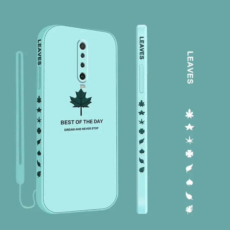 Frosted Ultra-thin Maple Leaf Shell Lanyard Phone Case - Bellarte Enchanté Frosted Ultra-thin Maple Leaf Shell Lanyard Phone Case